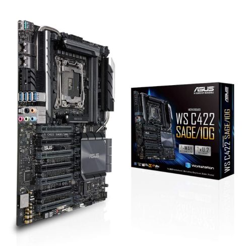 Asus WS C422 SAGE/10G, Workstation, Intel C422, 2066, CEB, SLI/XFire, Dual 10G LAN, VRM Heatsink, M.2