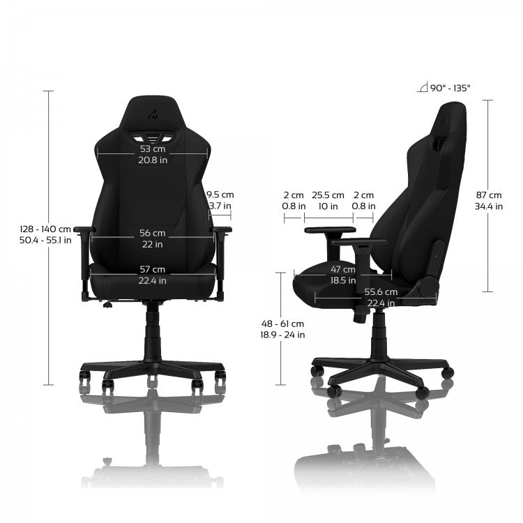 Nitro Concepts S300 FABRIC GAMING CHAIR - STEALTH BLACK