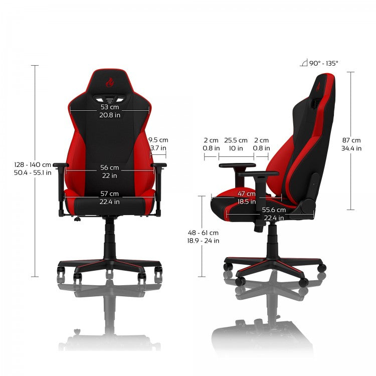 Nitro Concepts S300 FABRIC GAMING CHAIR - INFERNO RED