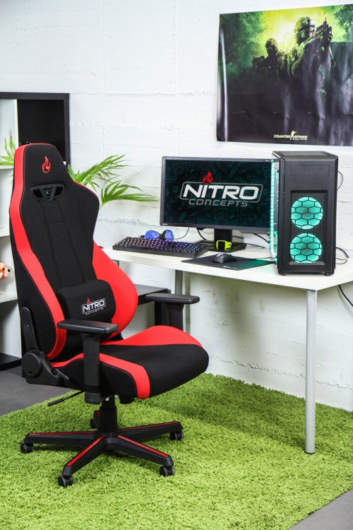 Nitro Concepts S300 FABRIC GAMING CHAIR - INFERNO RED